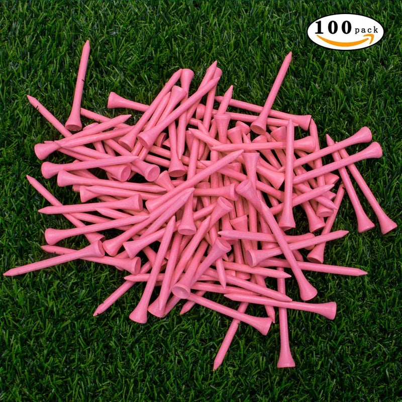 THIODOON Golf tees 2 3/4 inch Less Friction Wood Tees Training for Golfer Professional Natural Wood Golf tees Bulk 100 Count Golfing Tees - Image 2